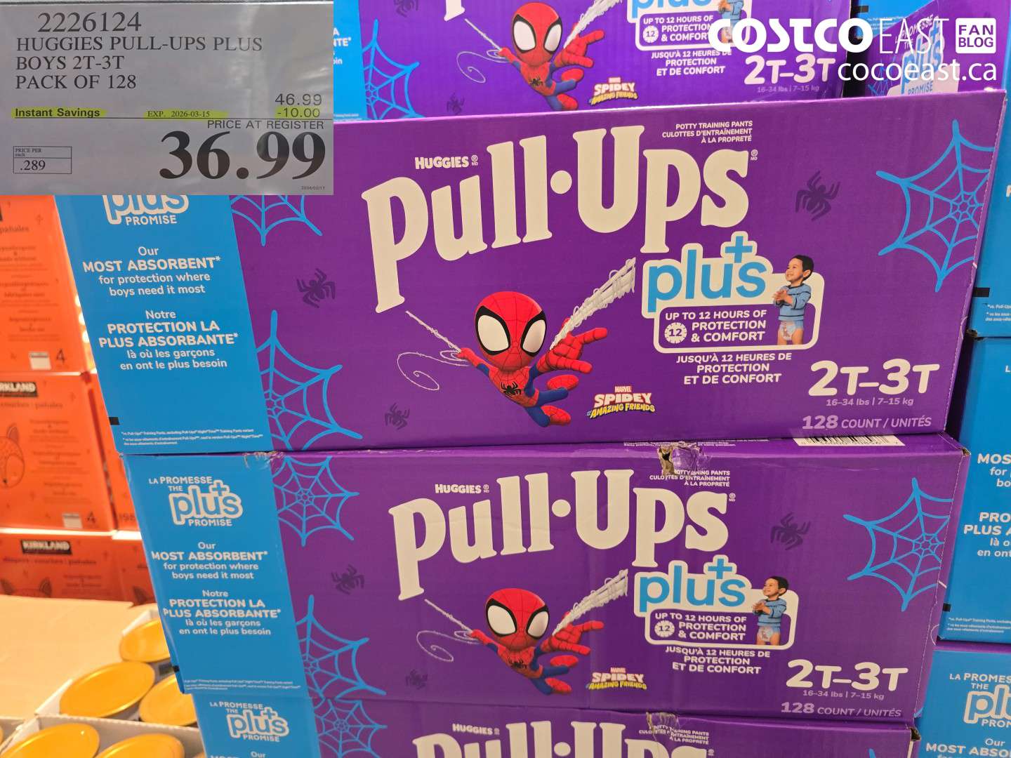 2226124 HUGGIES PULL-UPS PLUS BOYS 2T-3T PACK OF 128 ($10.00 INSTANT SAVINGS EXPIRES ON 2026-03-15) $36.99