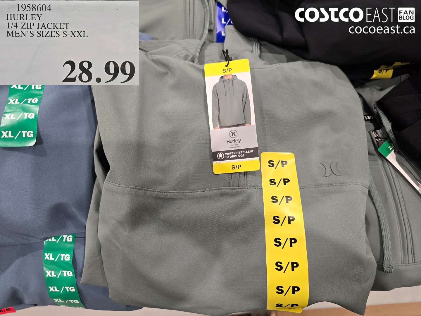 1958604 HURLEY 1/4 ZIP JACKET MEN'S SIZES S-XXL $28.99