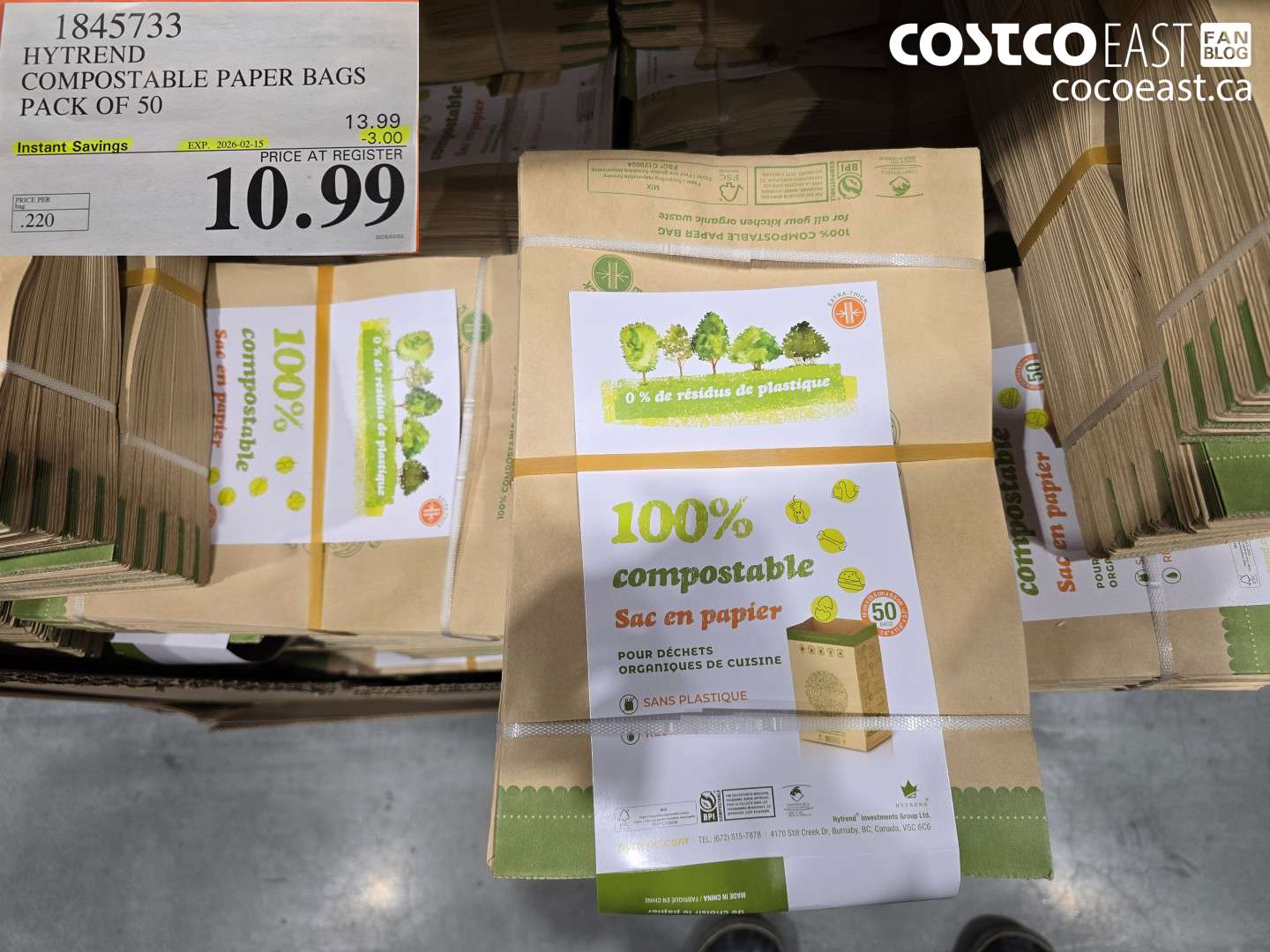 1845733 HYTREND COMPOSTABLE PAPER BAGS PACK OF 50 ($3.00 INSTANT SAVINGS EXPIRES ON 2026-02-15) $10.99