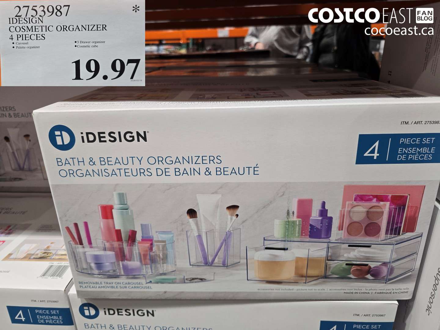2753987 IDESIGN COSMETIC ORGANIZER 4 PIECES $19.97