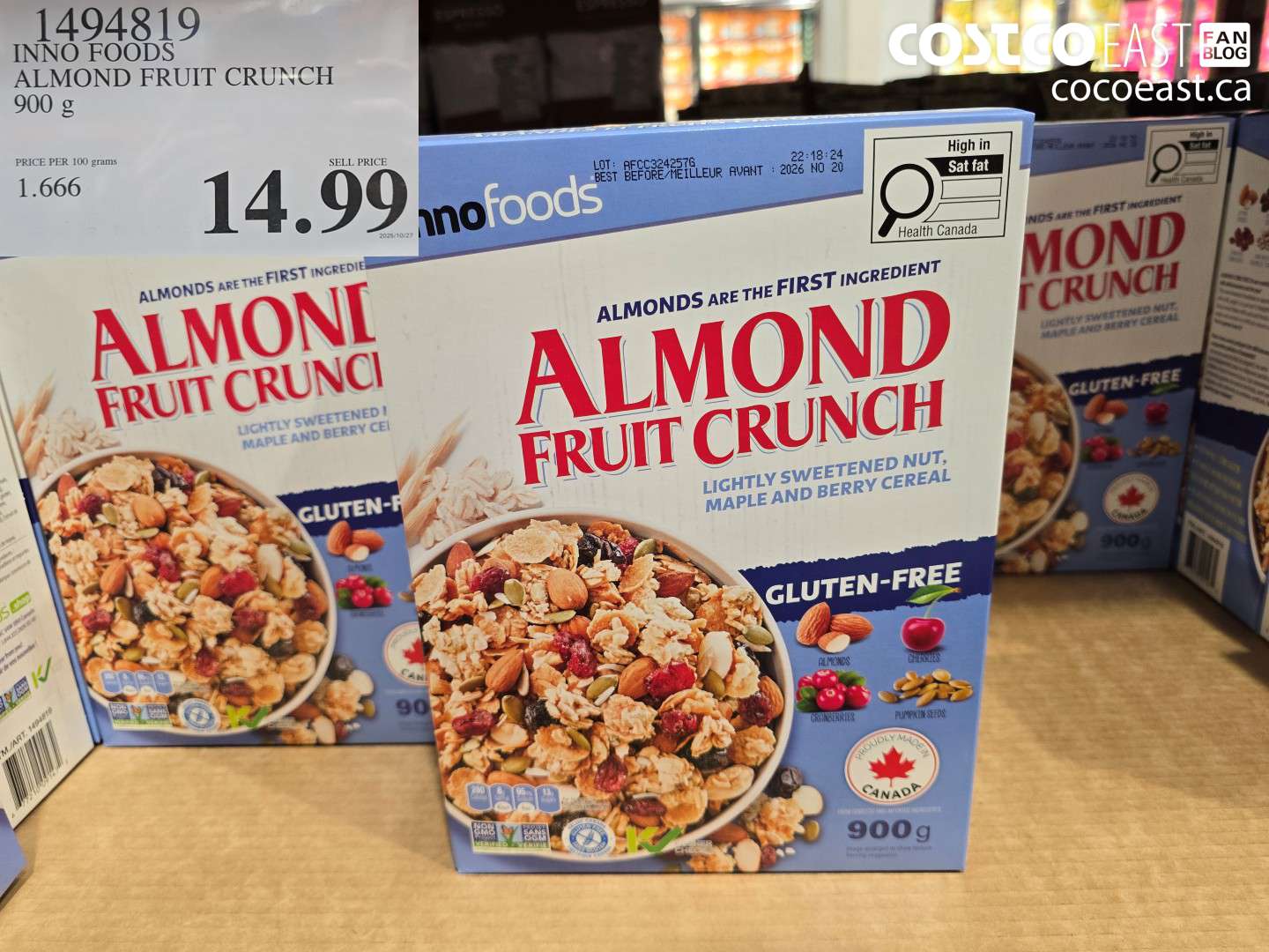 1494819 INNO FOODS ALMOND FRUIT CRUNCH 900 g $14.99