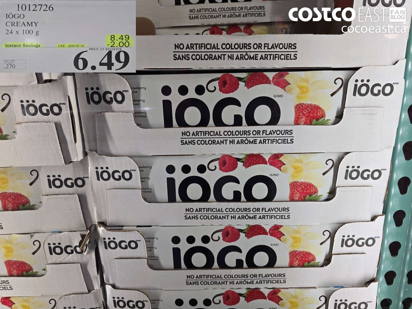 1012726 IOGO CREAMY 24 x 100 g ($2.00 INSTANT SAVINGS EXPIRES ON 2026-02-15) $6.49
