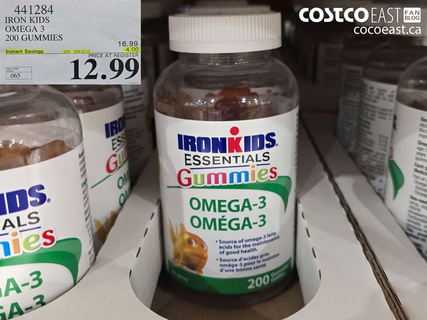 441284 IRON KIDS OMEGA 3 200 GUMMIES ($4.00 INSTANT SAVINGS EXPIRES ON 2026-02-15) $12.99
