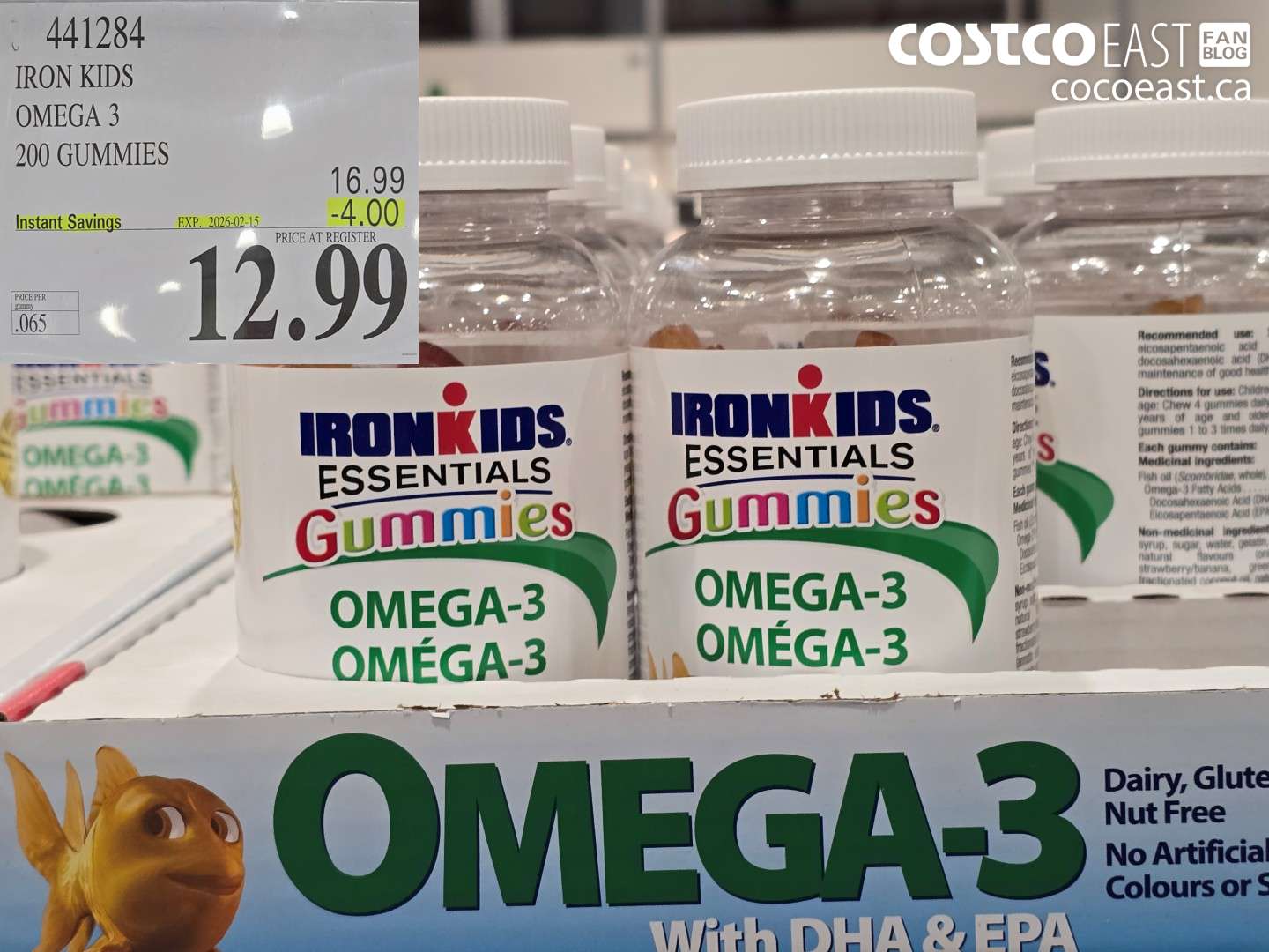 441284 IRON KIDS OMEGA 3 200 GUMMIES ($4.00 INSTANT SAVINGS EXPIRES ON 2026-02-15) $12.99