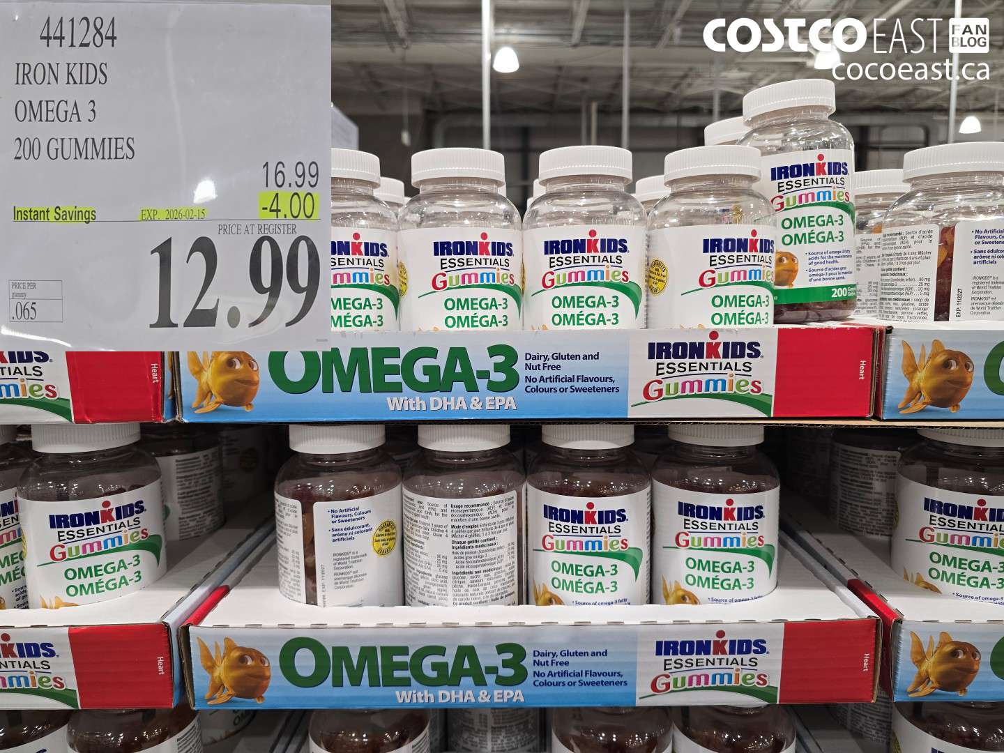 4411284 IRON KIDS OMEGA 3 200 GUMMIES ($4.00 INSTANT SAVINGS EXPIRES ON 2026-02-15) $12.99