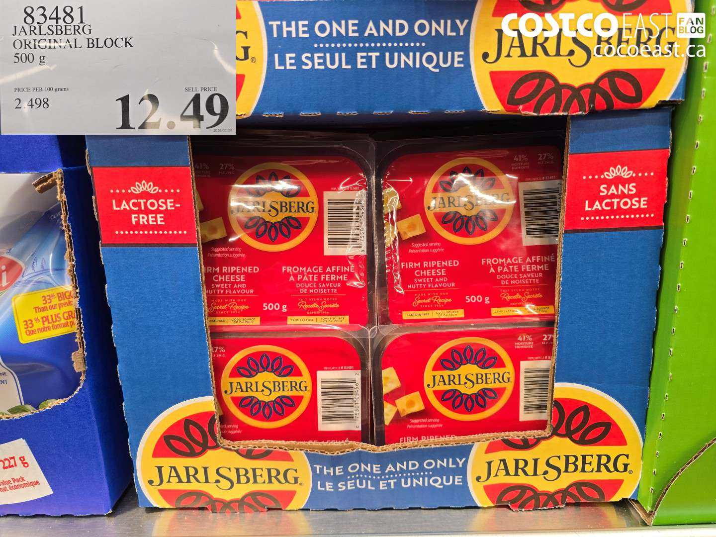 83481 JARLSBERG ORIGINAL BLOCK 500 G $12.49