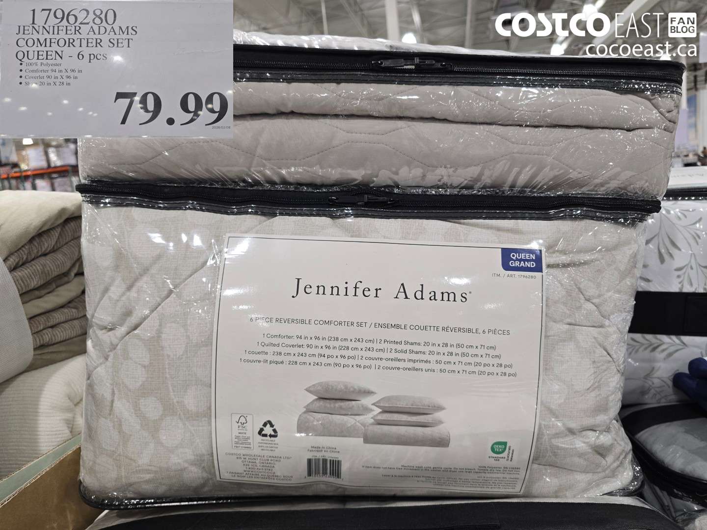 1796280 JENNIFER ADAMS COMFORTER SET QUEEN - 6 pcs $79.99