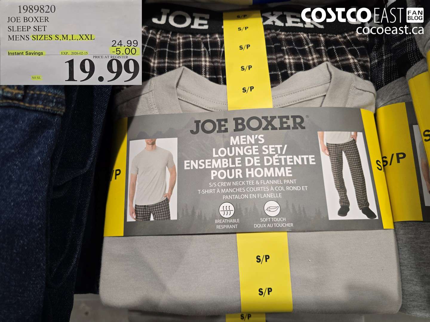 1989820 JOE BOXER SLEEP SET MENS SIZES S,M,L,XXL ($5.00 INSTANT SAVINGS EXPIRES ON 2026-02-15) $19.99