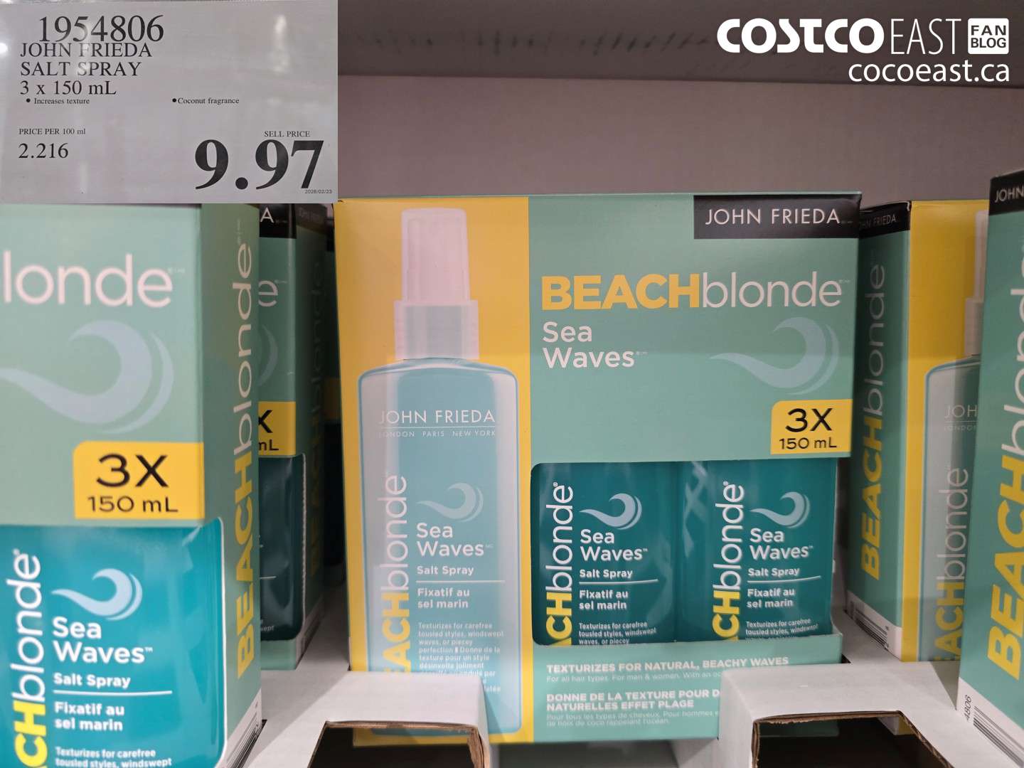 1954806 JOHN FRIEDA SALT SPRAY 3 X 150 ML $9.97