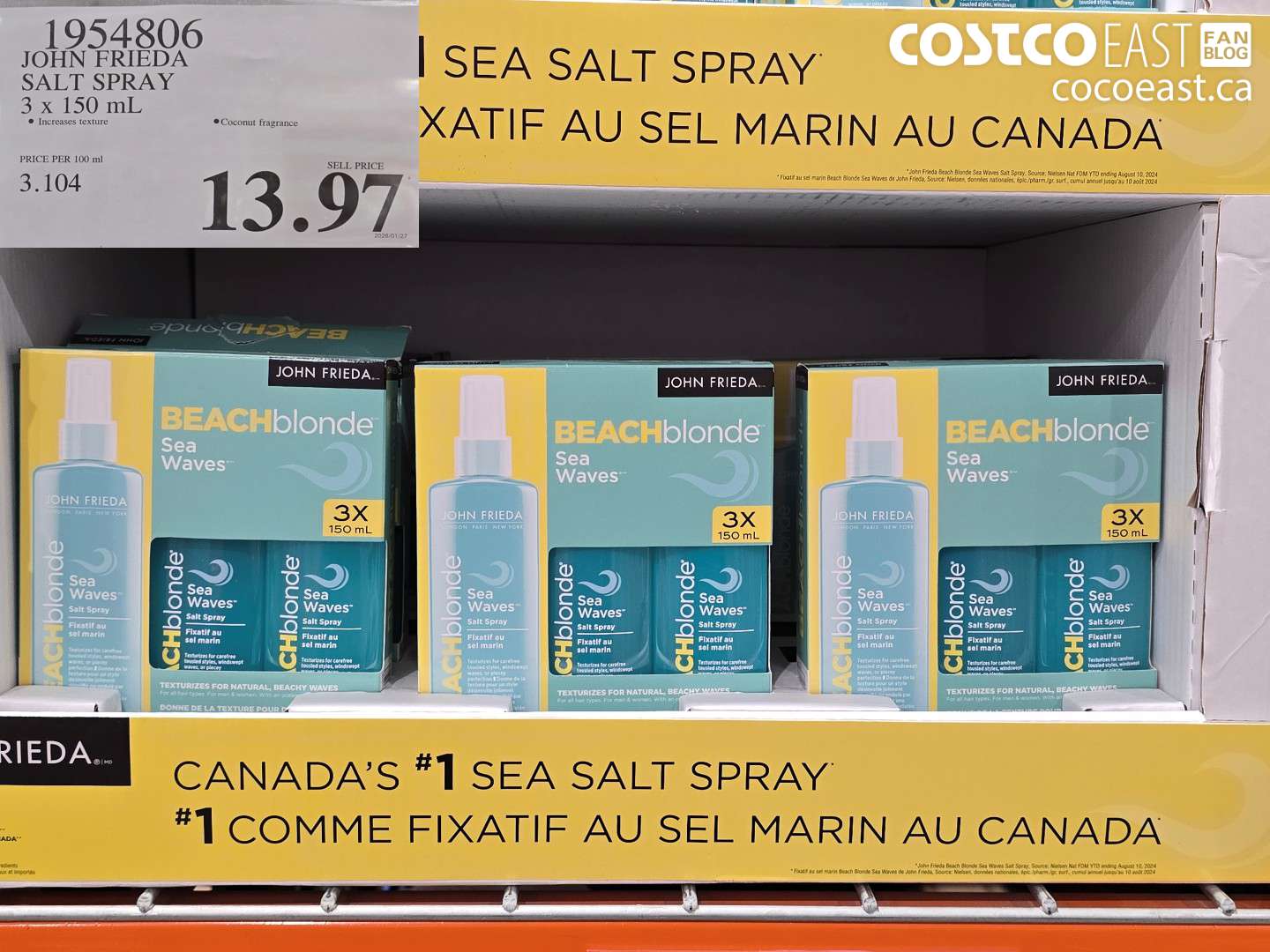 1954806 JOHN FRIEDA SALT SPRAY 3 x 150 ml $13.97