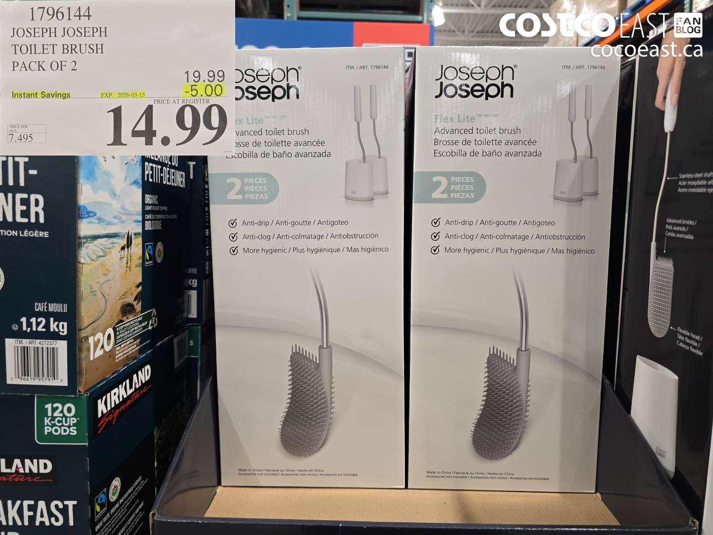 1796144 JOSEPH JOSEPH TOLET BRUSH PACK OF 2 ($5.00 INSTANT SAVINGS EXPIRES ON 2026-03-15) $14.99