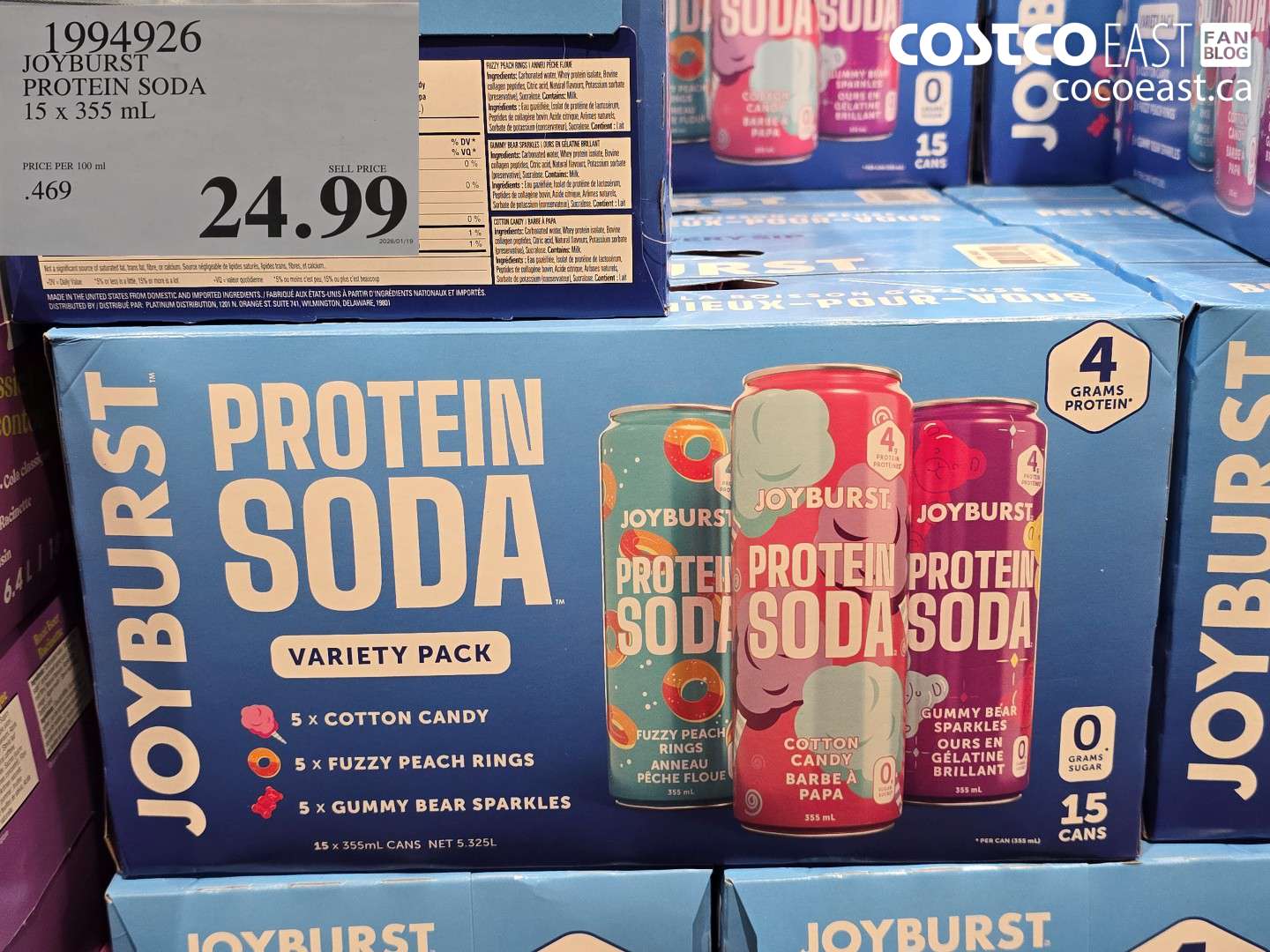 1994926 JOYBURST PROTEIN SODA 15 x 355 mL $24.99