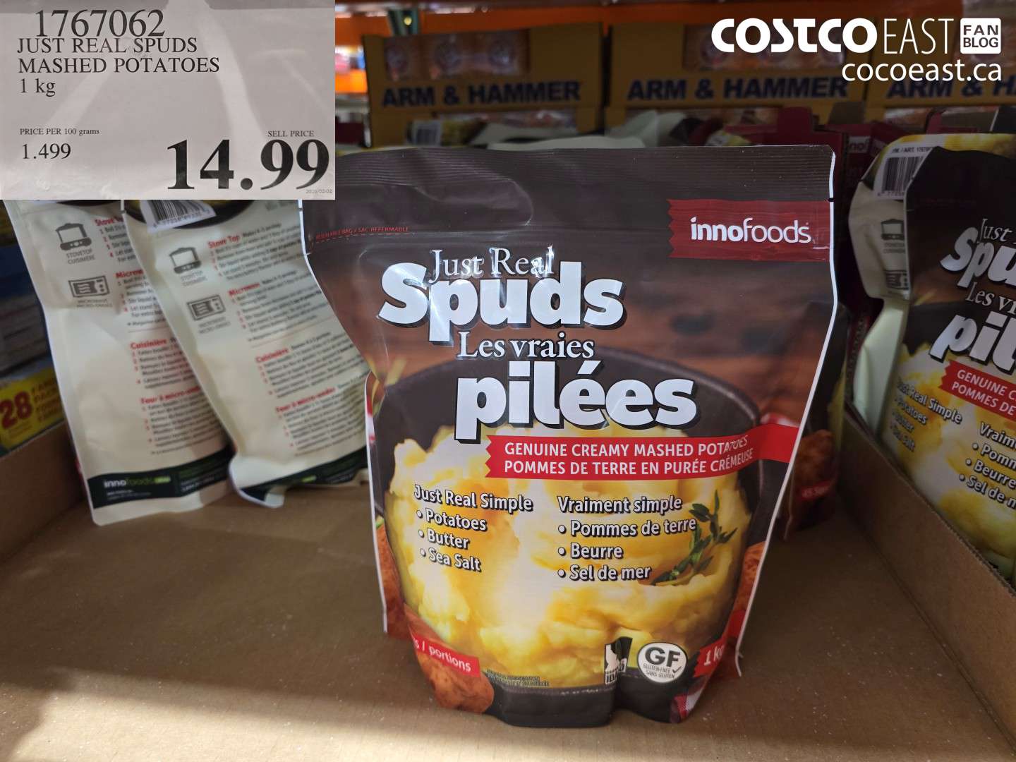 1767062 JUST REAL SPUDS MASHED POTATOES 1 kg $14.99