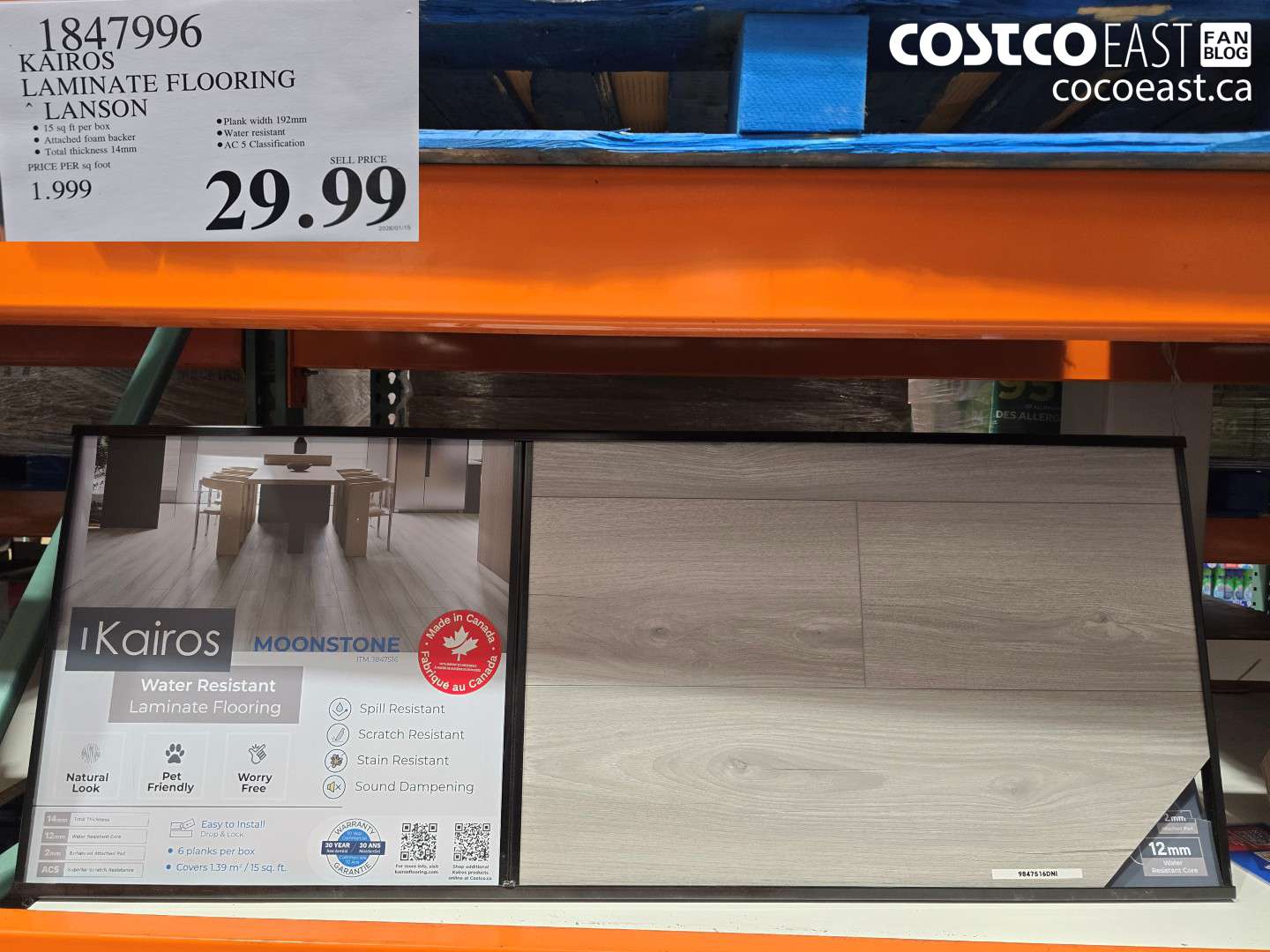 1847996 KAIROS LAMINATE FLOORING LANSON $29.99