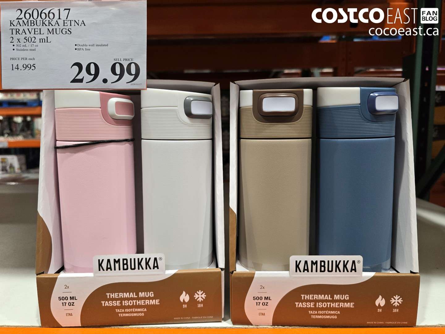 2606617 KAMBUKKA ETNA TRAVEL MUGS 2 X 502 ML $29.99