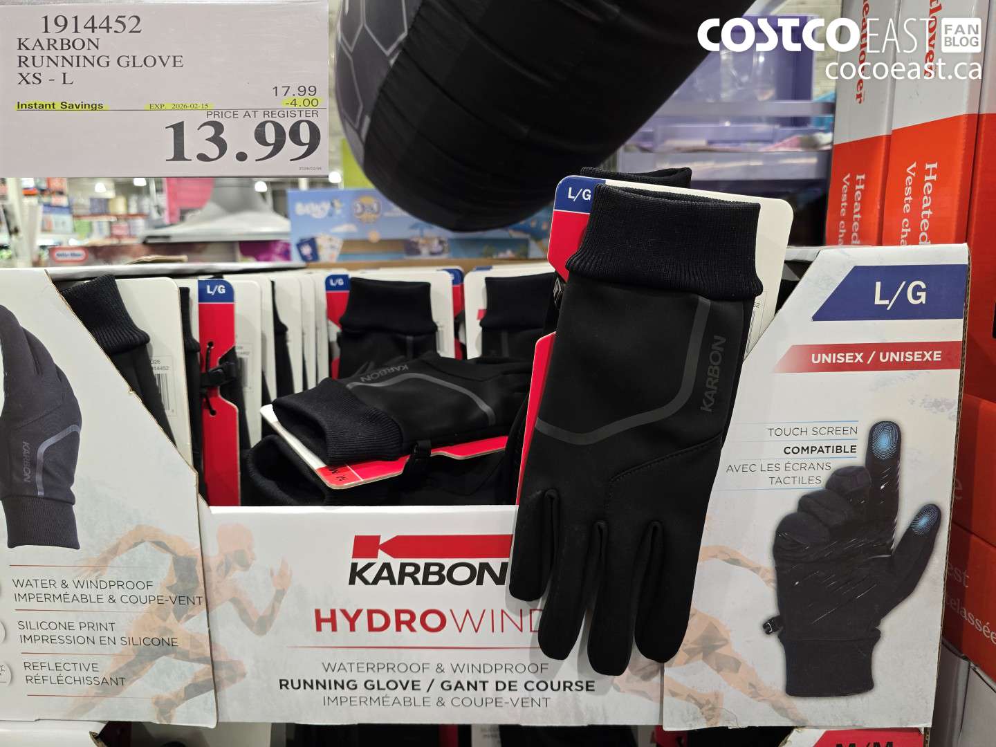 1914452 KARBON RUNNING GLOVE XS - L ($4.00 INSTANT SAVINGS EXPIRES ON 2026-02-15) $13.99