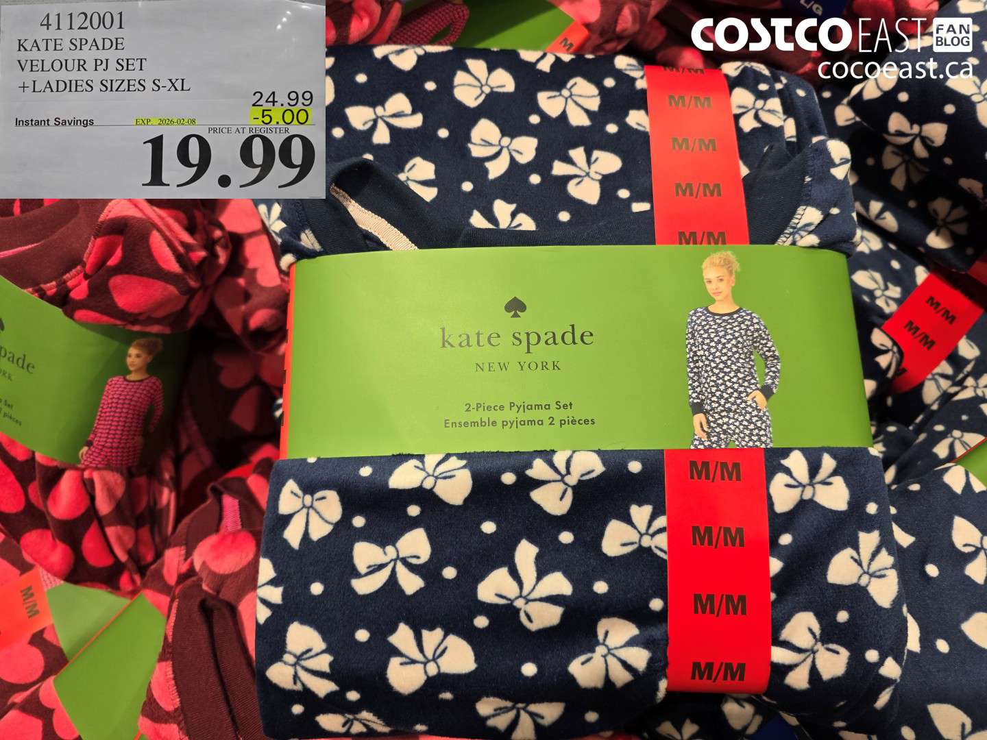 4112001 KATE SPADE VELOUR PJ SET +LADIES SIZES S-XL ($5.00 INSTANT SAVINGS EXPIRES ON 2026-02-08) $19.99