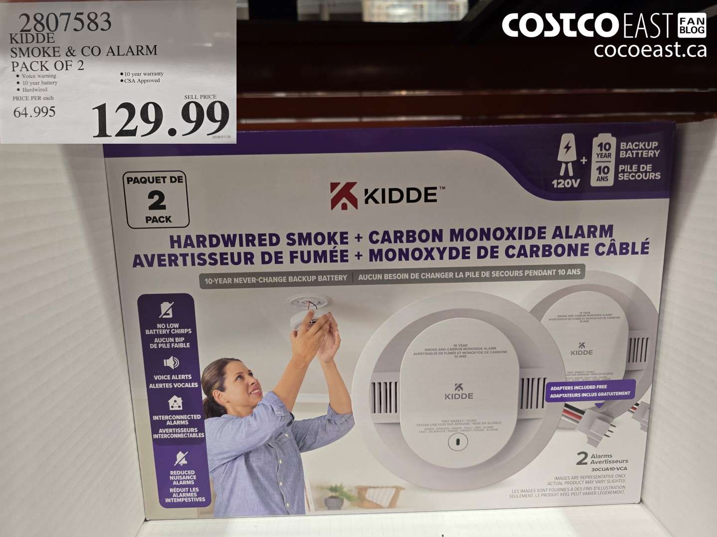 2807583 KIDDE SMOKE & CO ALARM PACK OF 2 $129.99