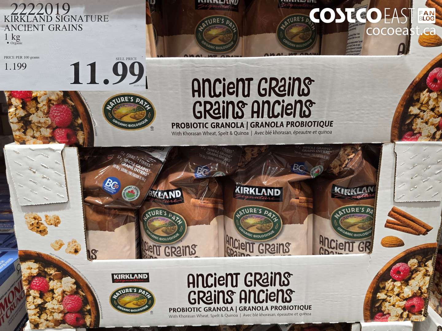 2222019 KIRKLAND SIGNATURE ANCIENT GRAINS 1 kg $11.99