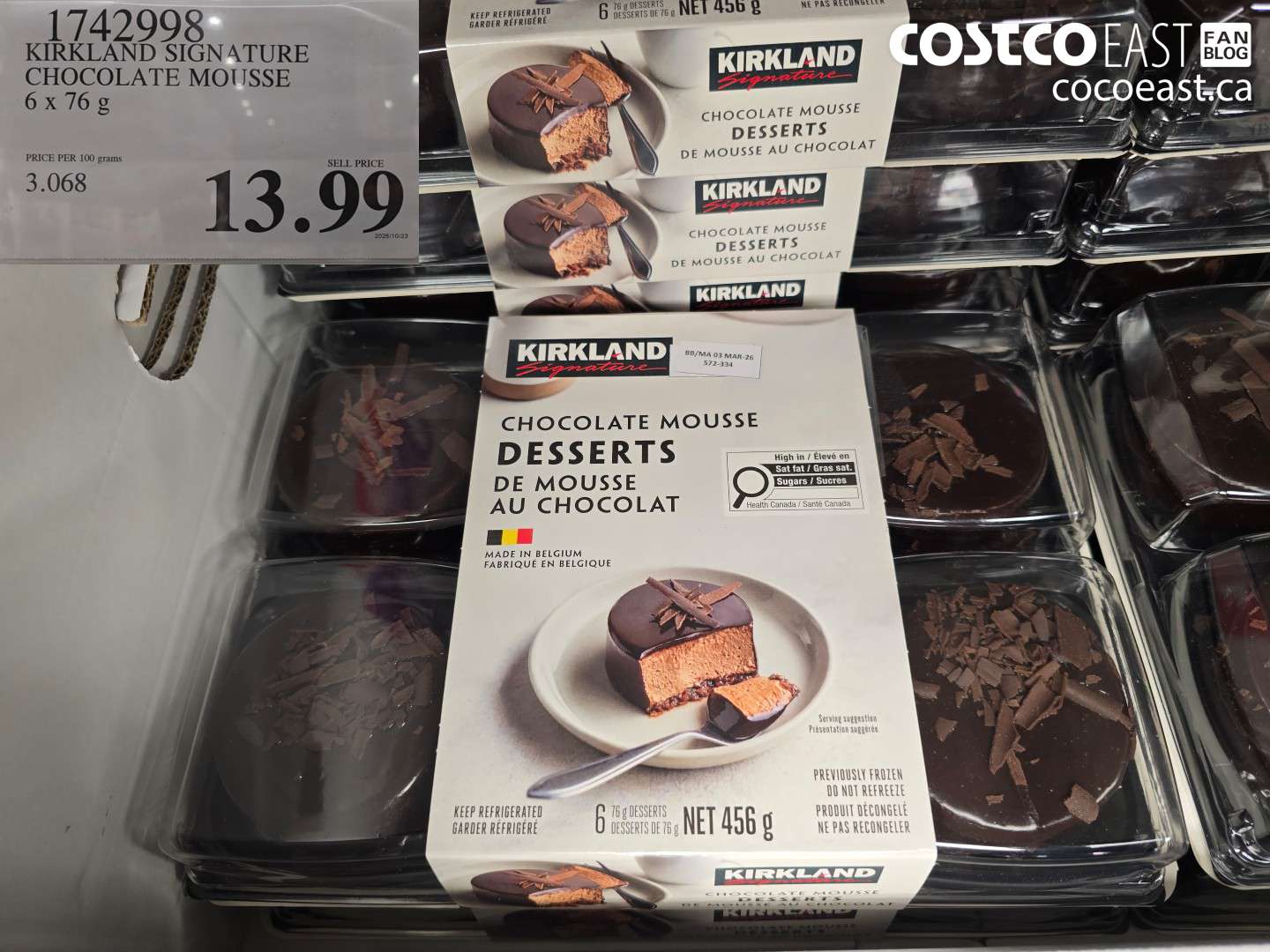 17429998 KIRKLAND SIGNATURE CHOCOLATE MOUSSE 6 x 76 g $13.99