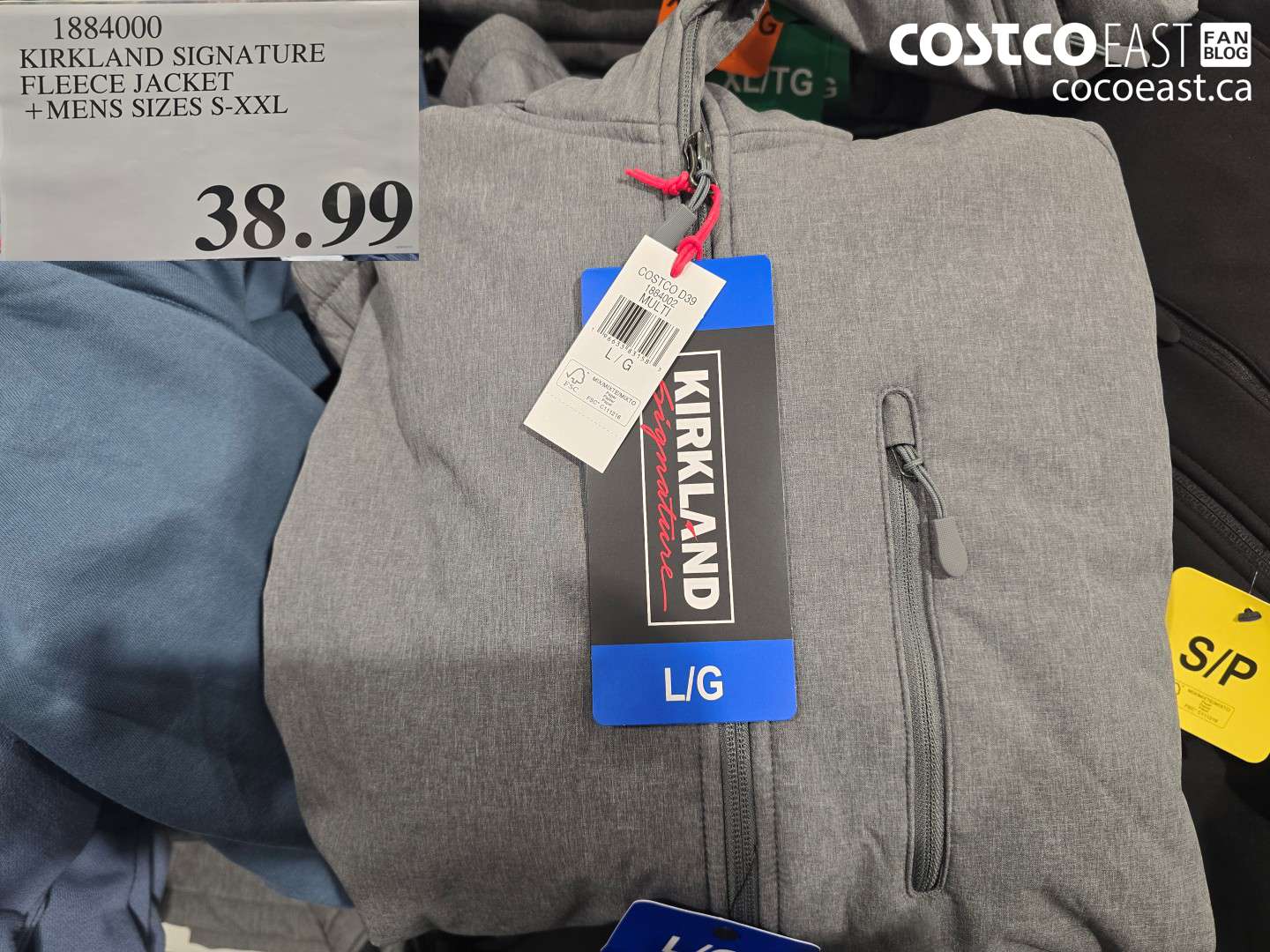 1884000 KIRKLAND SIGNATURE FLEECE JACKET +MENS SIZES S-XXL $38.99