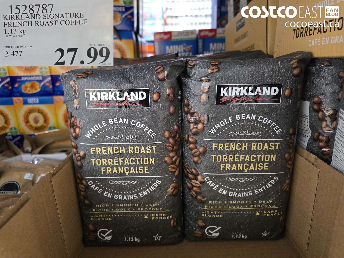 1528787 KIRKLAND SIGNATURE FRENCH ROAST COFFEE 1.13 KG $27.99