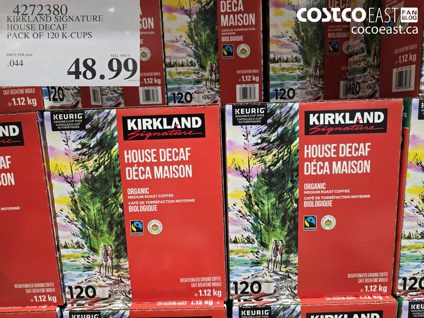 4272380 KIRKLAND SIGNATURE HOUSE DECAF PACK OF 120 K-CUPS $48.99