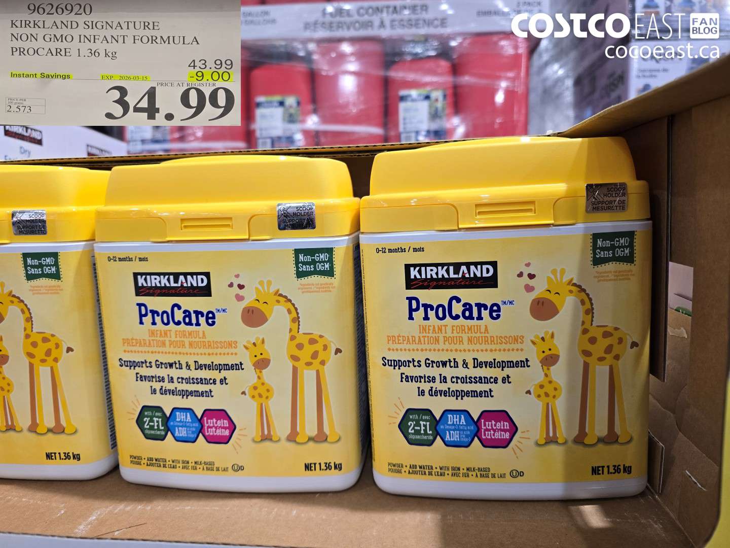 9626920 KIRKLAND SIGNATURE NON GMO INFANT FORMULA PROCARE 1.36 kg ($9.00 INSTANT SAVINGS EXPIRES ON 2026-03-15) $34.99
