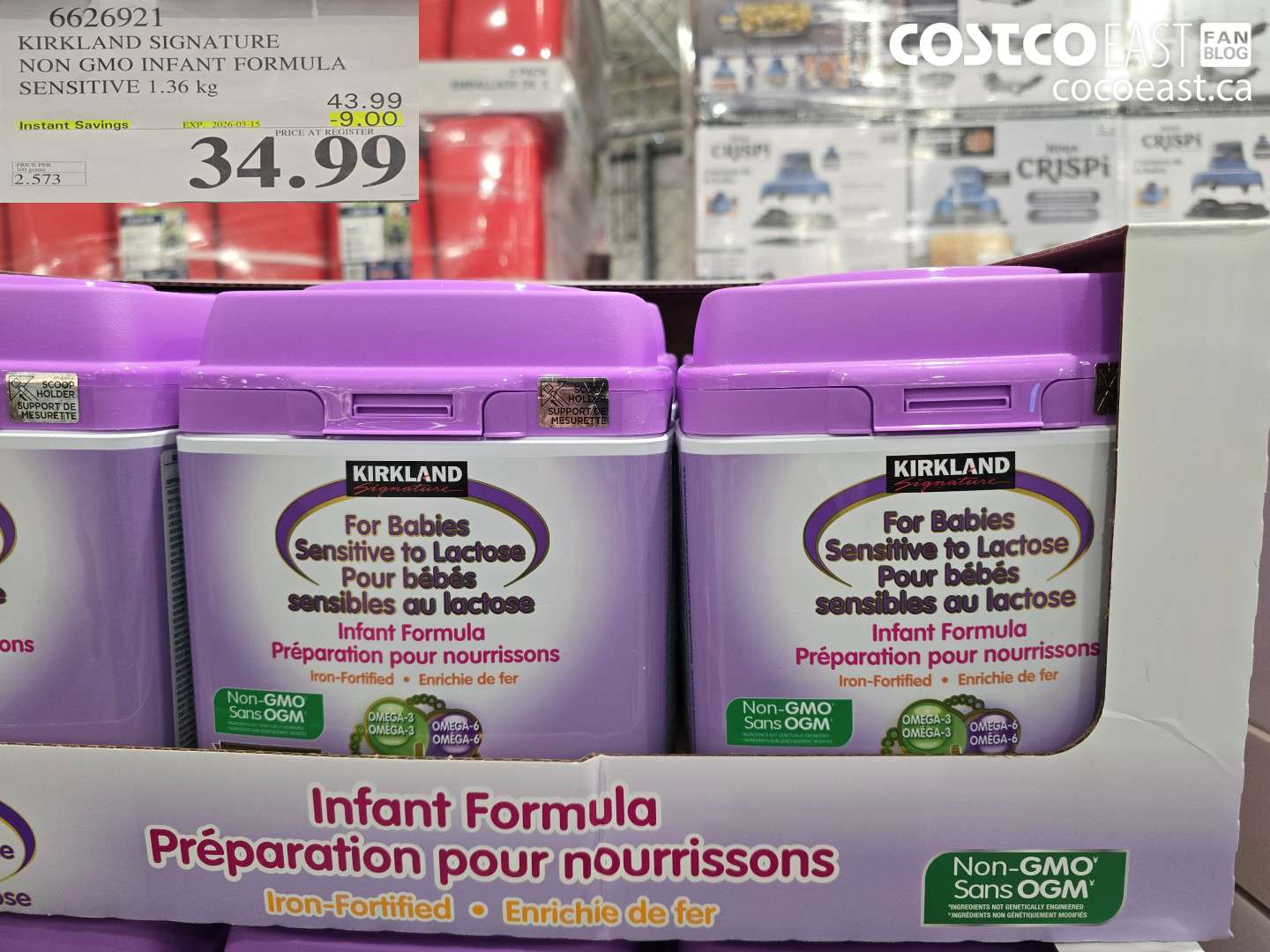 6626921 KIRKLAND SIGNATURE NON GMO INFANT FORMULA SENSITIVE 1.36 kg ($9.00 INSTANT SAVINGS EXPIRES ON 2026-03-15) $34.99