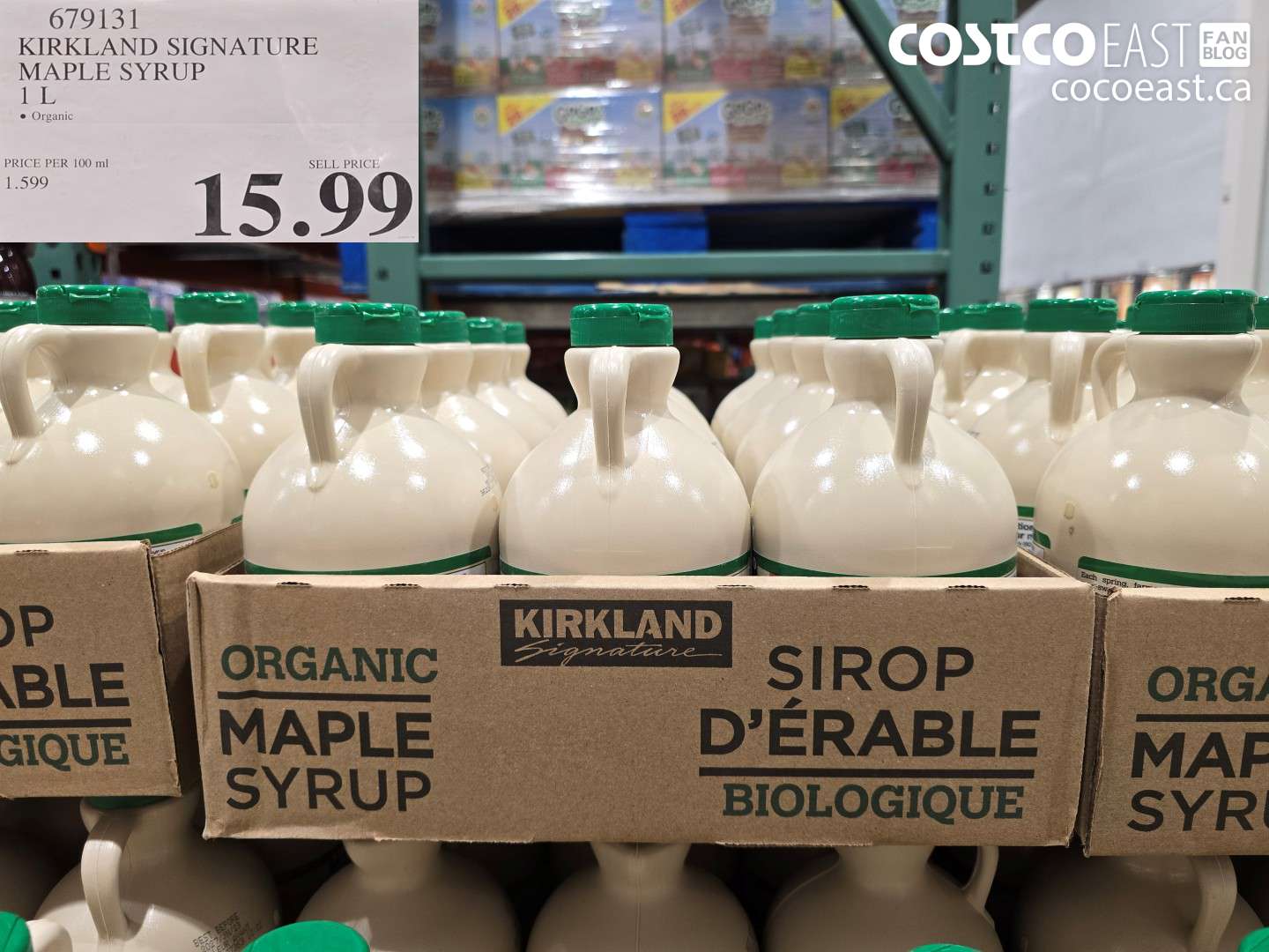 679131 KIRKLAND SIGNATURE ORGANIC MAPLE SYRUP 1L $15.99