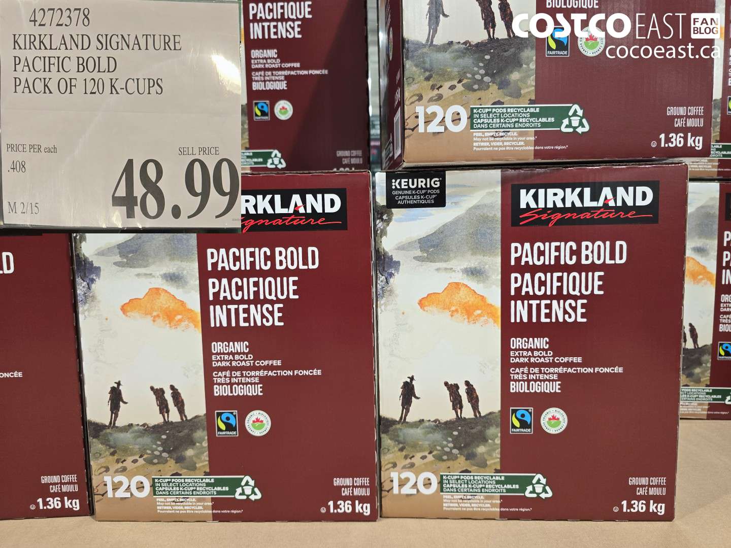 4272378 KIRKLAND SIGNATURE PACIFIC BOLD PACK OF 120 K-CUPS $48.99