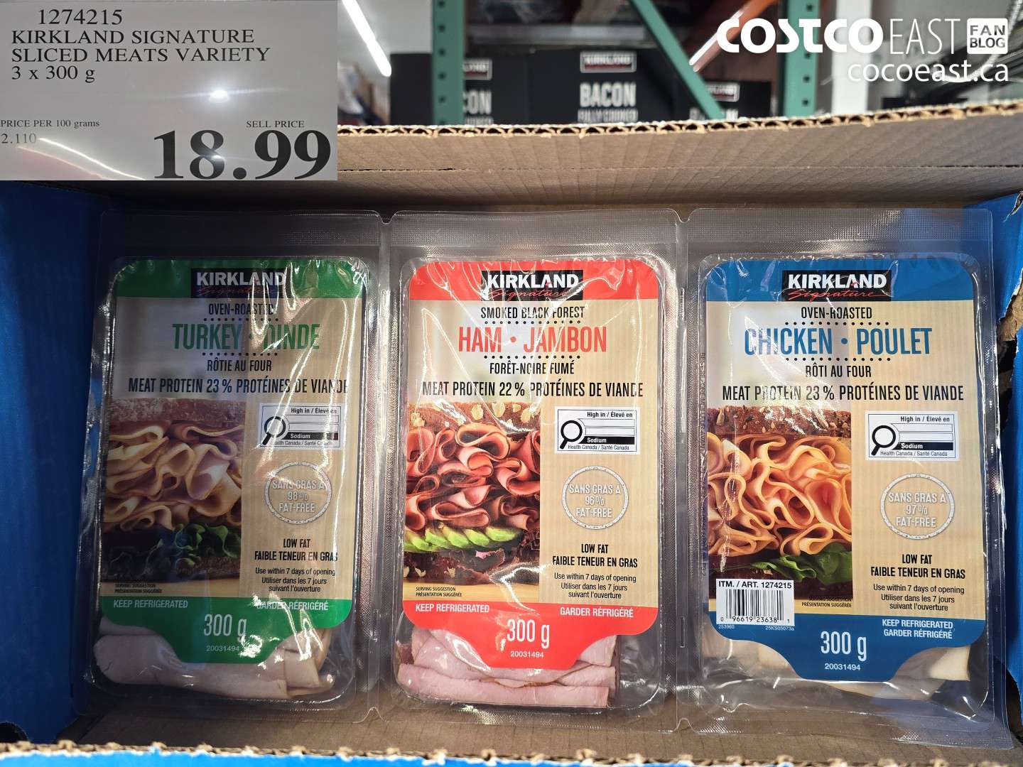 1274215 KIRKLAND SIGNATURE SLICED MEATS VARIETY 3 X 300 G $18.99