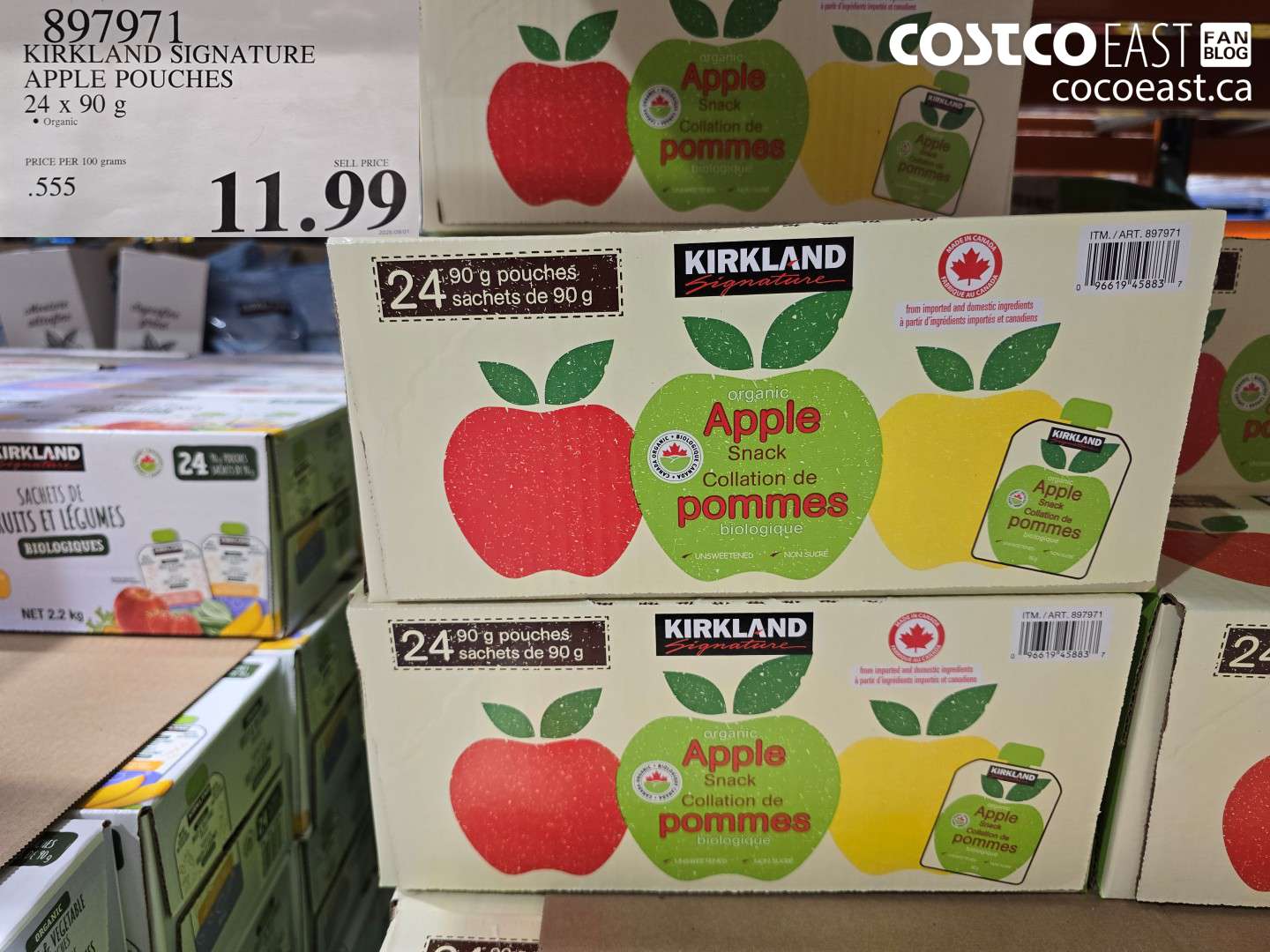 897971 KIRKLAND SIGNATURE UNSWEETENED APPLESNACK 24 X 90 G $11.99