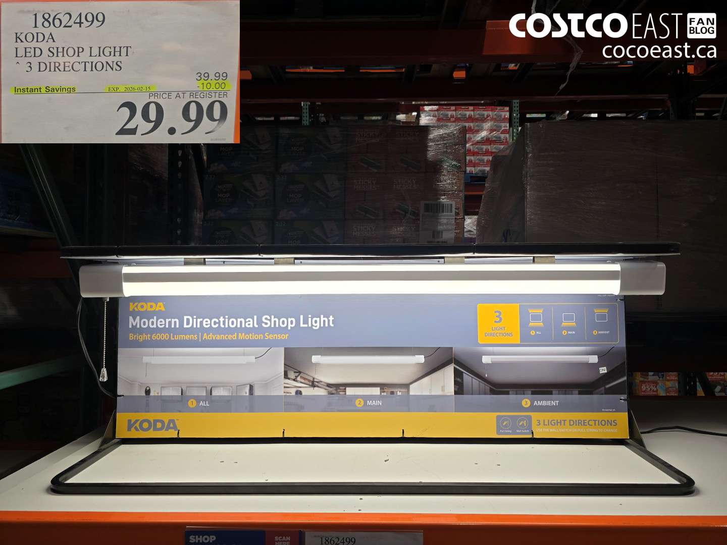 1862499 KODA LED SHOP LIGHT * 3 DIRECTIONS ($10.00 INSTANT SAVINGS EXPIRES ON 2026-02-15) $29.99