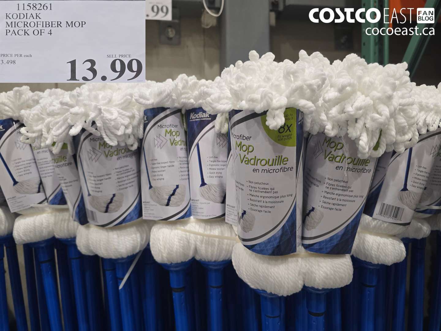 1158261 KODIAK MICROFIBER MOP PACK OF 4 $13.99