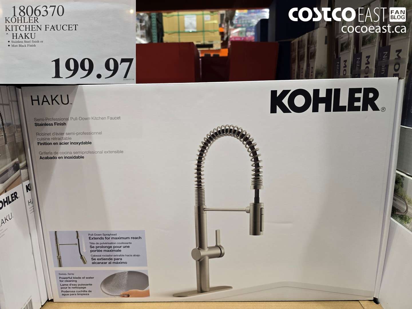 1806370 KOHLER KITCHEN FAUCET HAKU $199.97