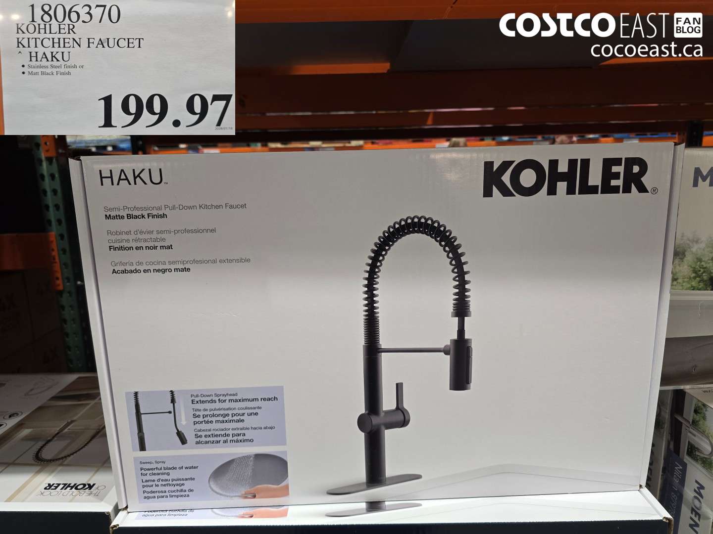 1806370 KOHLER KITCHEN FAUCET HAKU $199.97