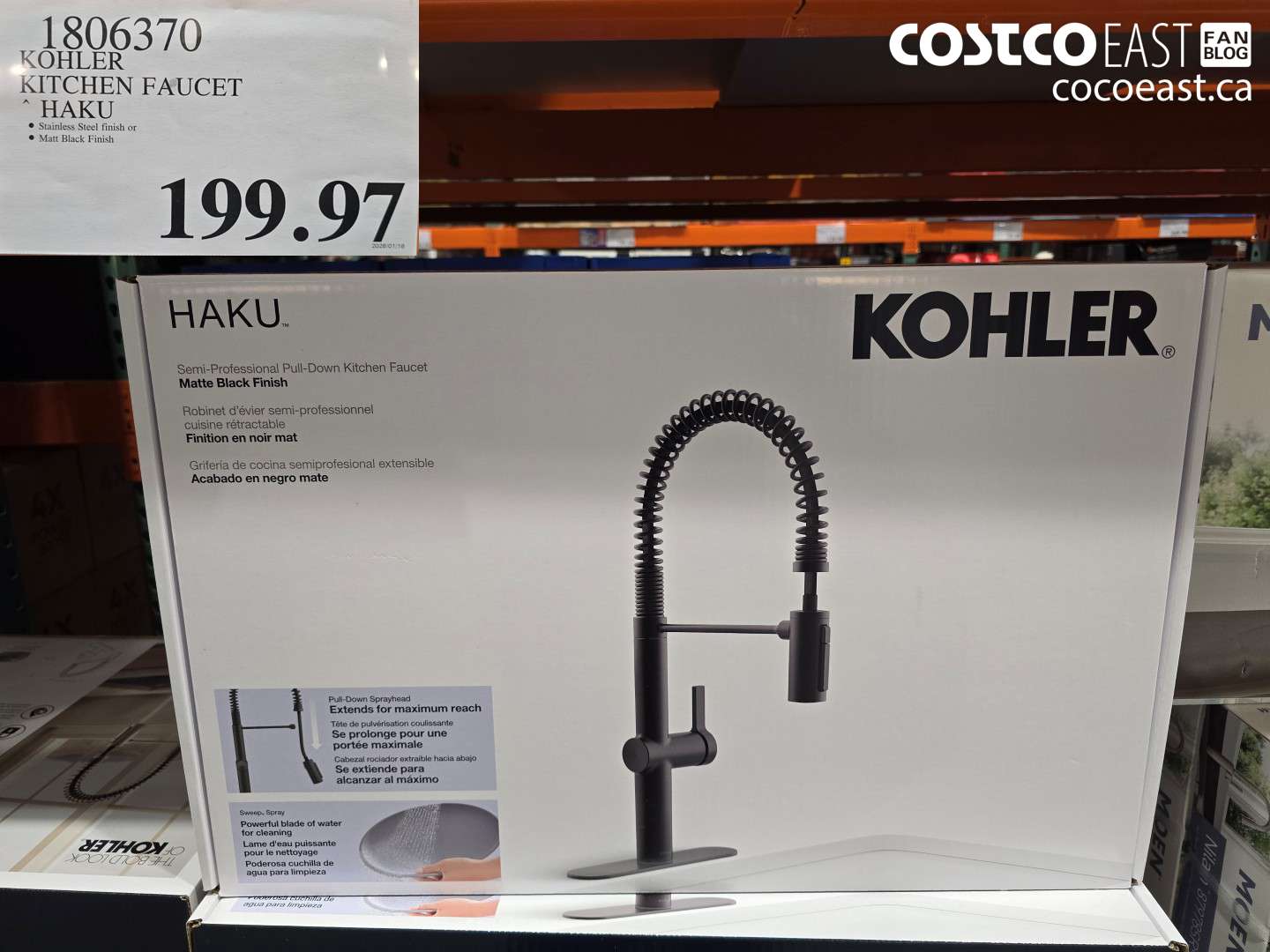 1806370 KOHLER KITCHEN FAUCET HAKU $199.97