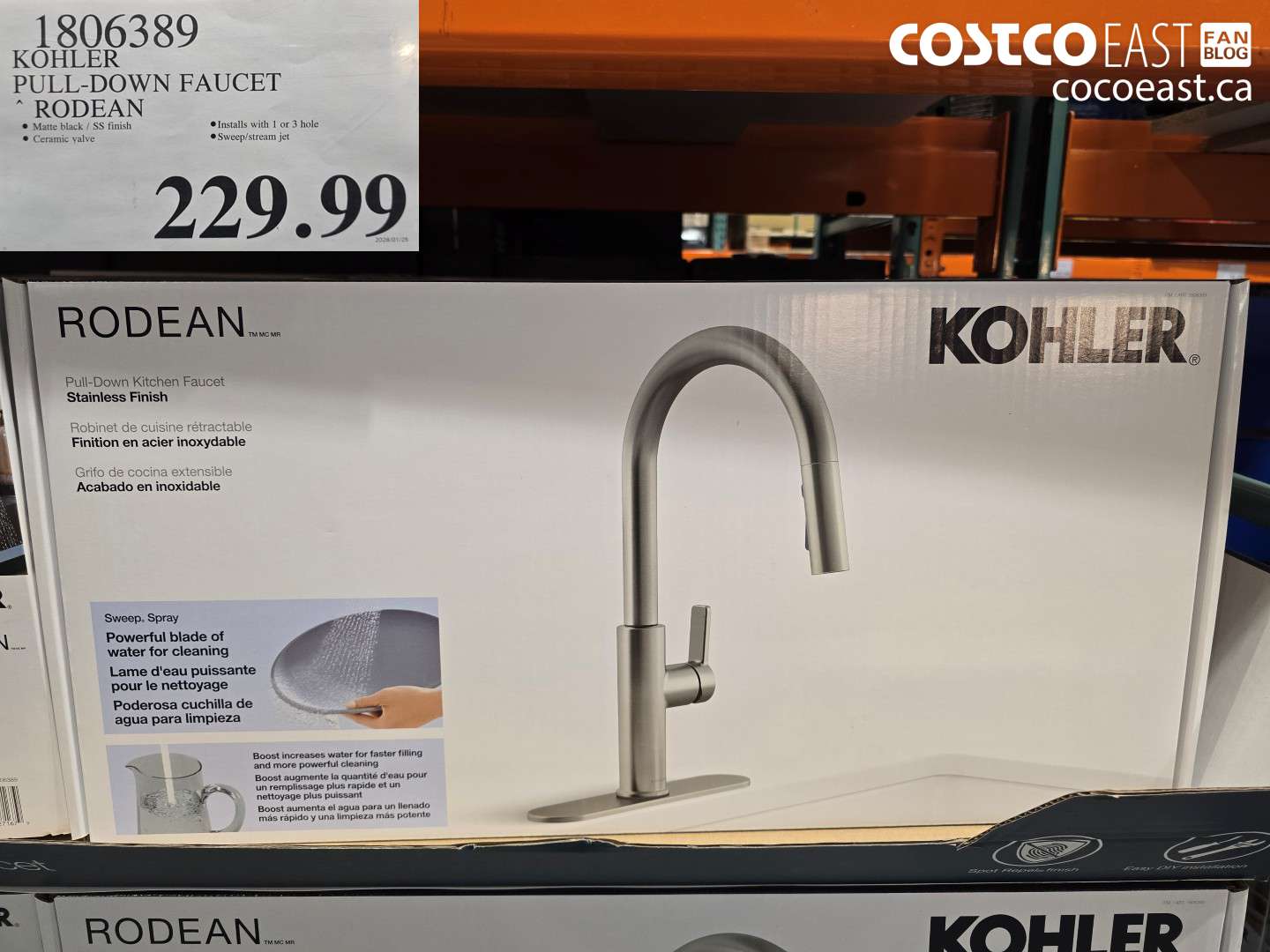 1806389 KOHLER PULL-DOWN FAUCET RODEAN $229.99