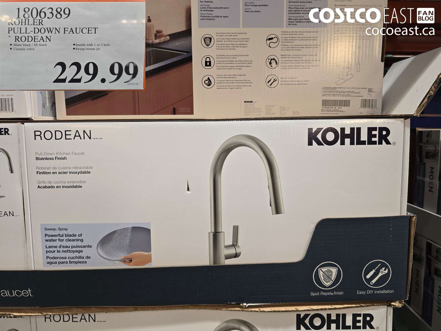 1806389 KOHLER PULL-DOWN FAUCET RODEAN $229.99