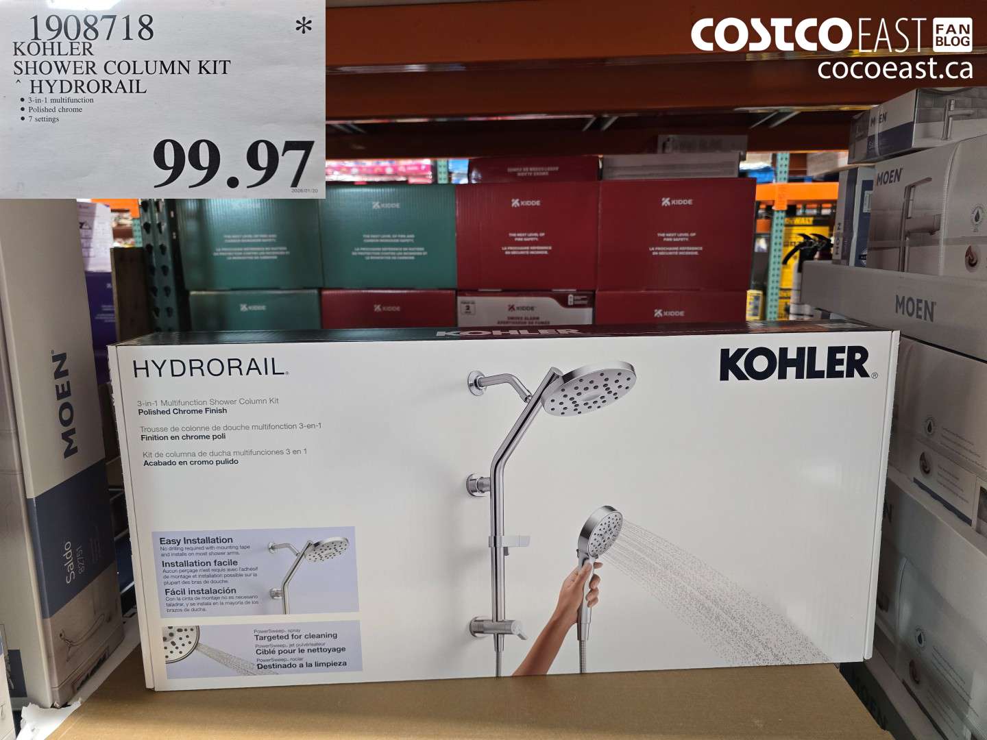 1908718 KOHLER SHOWER COLUMN KIT HYDRORAIL $99.97