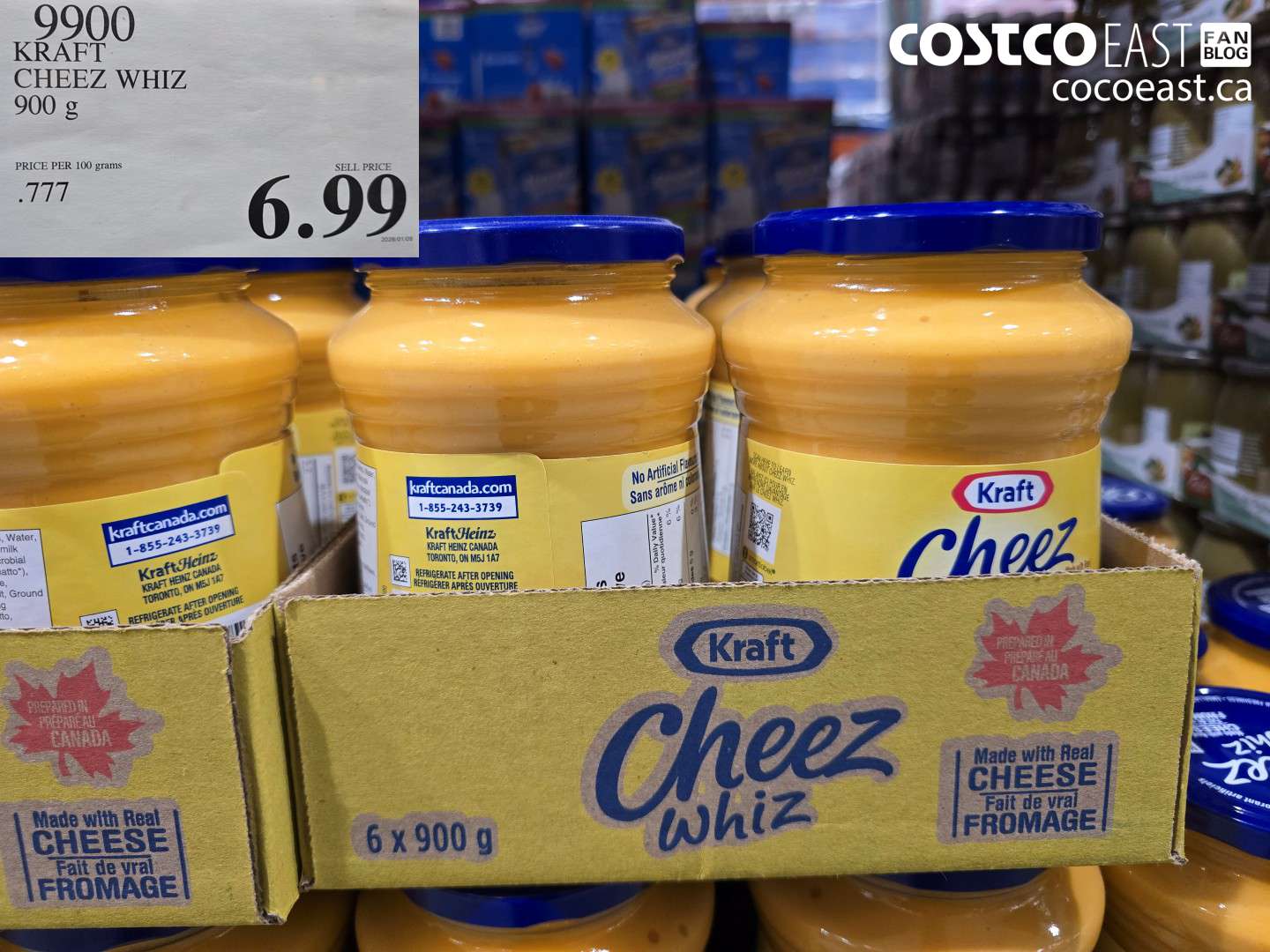 9900 KRAFT CHEEZ WHIZ 900 G $6.99