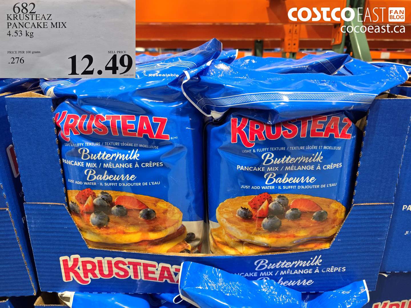 682 KRUSTEAZ PANCAKE MIX 4.53KG $12.49