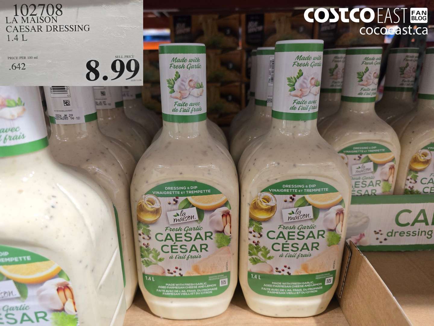 102708 LA MAISON CAESAR DRESSING 1.4L $8.99