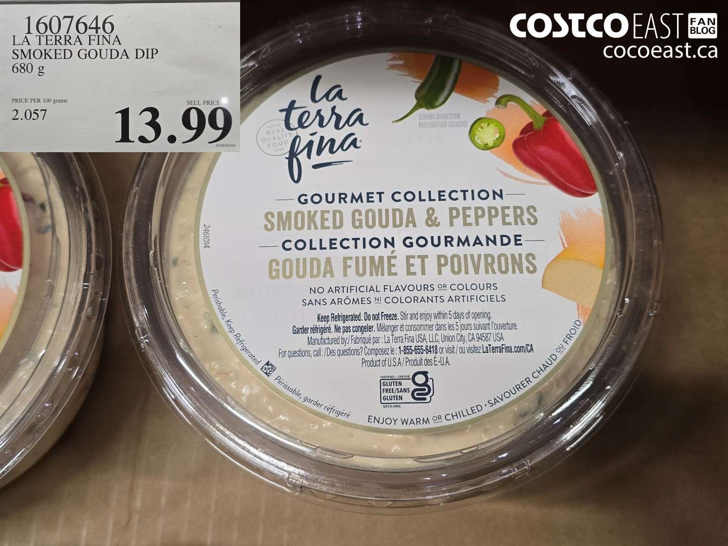 1607646 LA TERRA FINA SMOKED GOUDA DIP 680 g $13.99