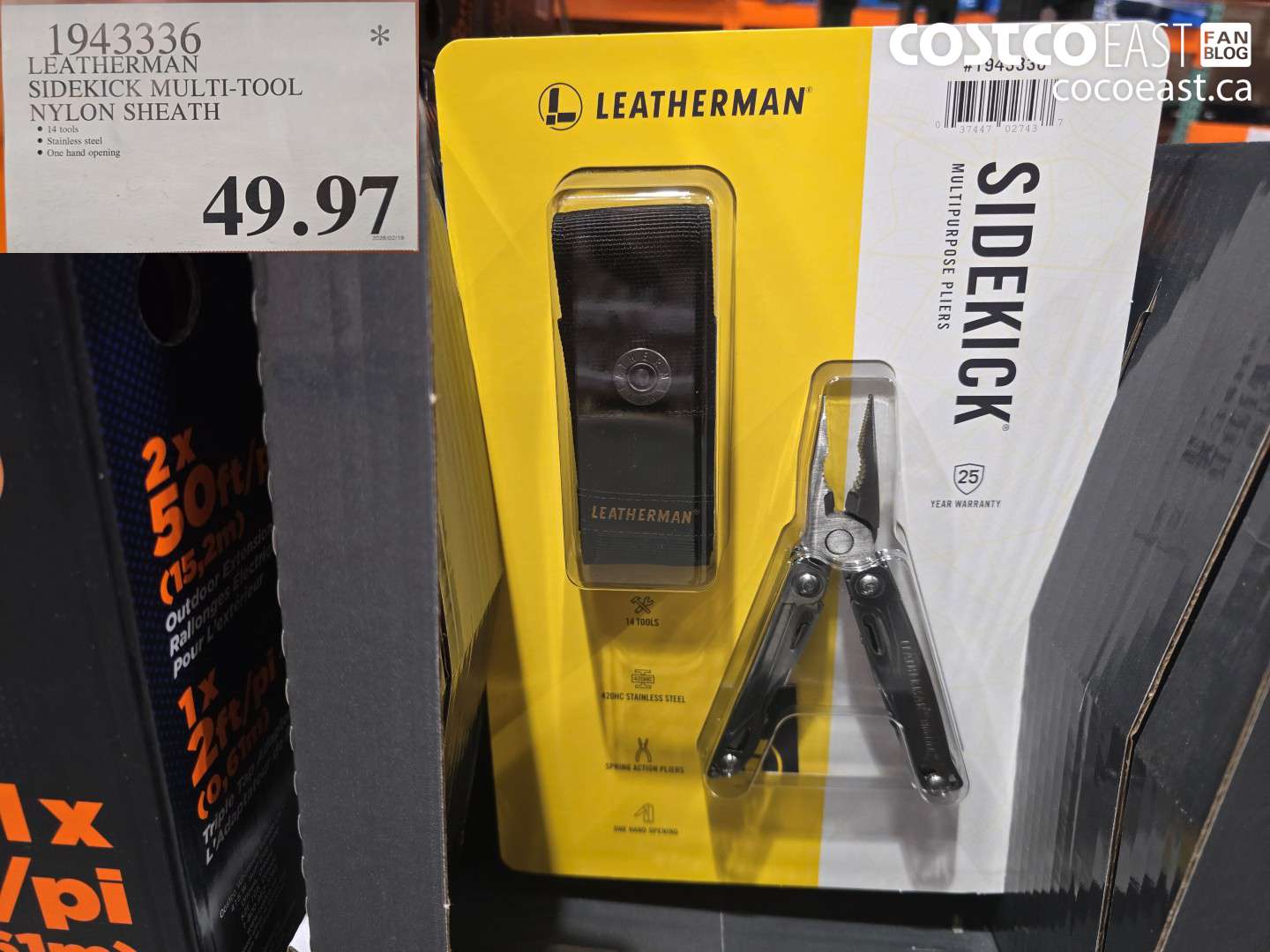 1943336 LEATHERMAN SIDEKICK MULTI-TOOL NYLON SHEATH $49.97