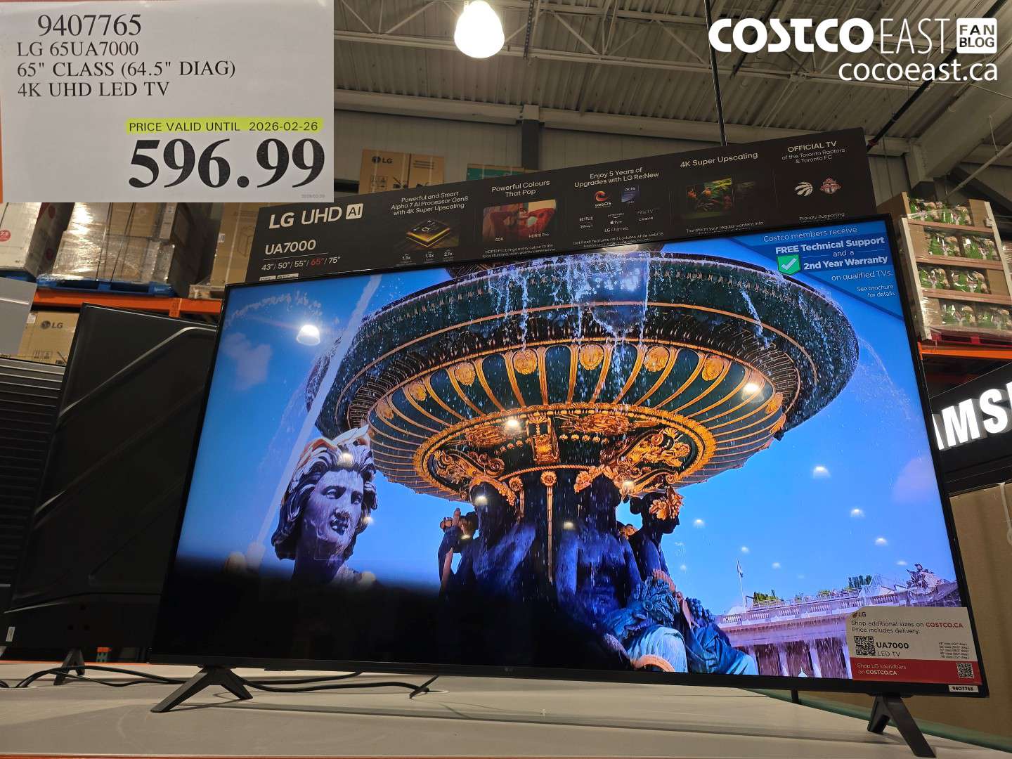 9407765 LG 65UA7000 65 CLASS (64.5 DIAG) 4K UHD LED TV $596.99