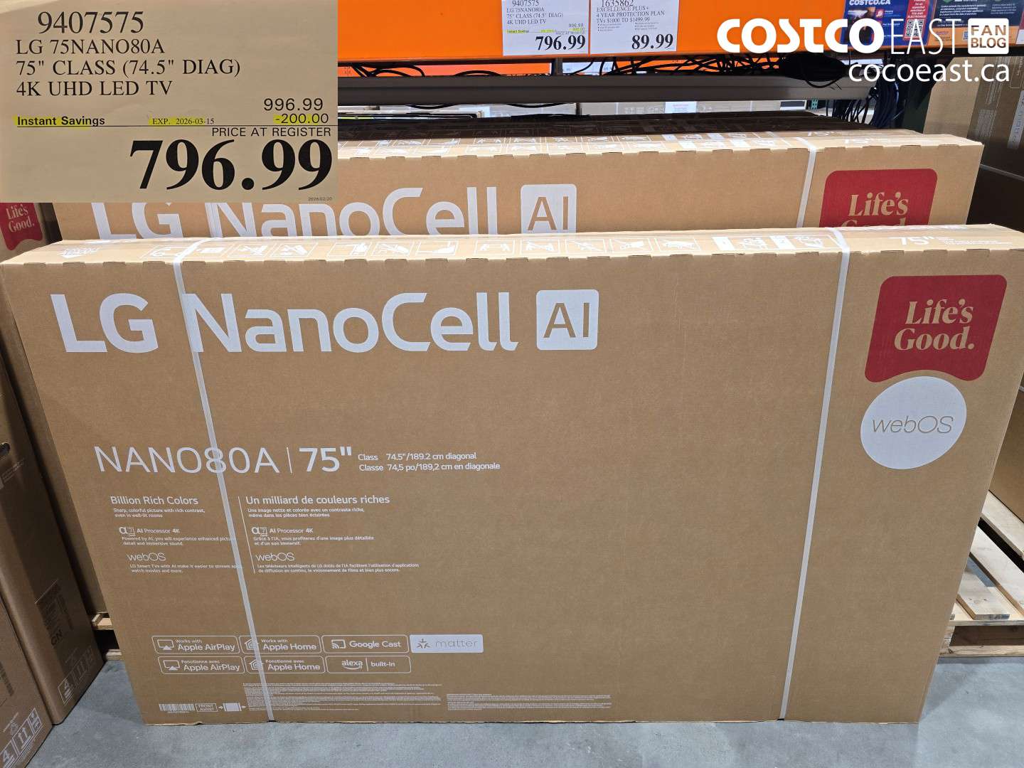 9407575 LG 75NANO80A 75 CLASS (74.5