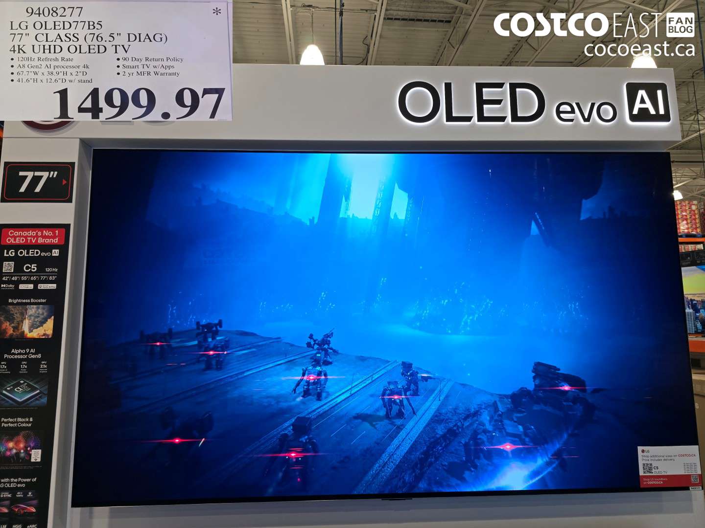 9408277 LG OLED77B5 77 IN CLASS (76.5 IN DIAG) 4K UHD OLED TV $1499.97