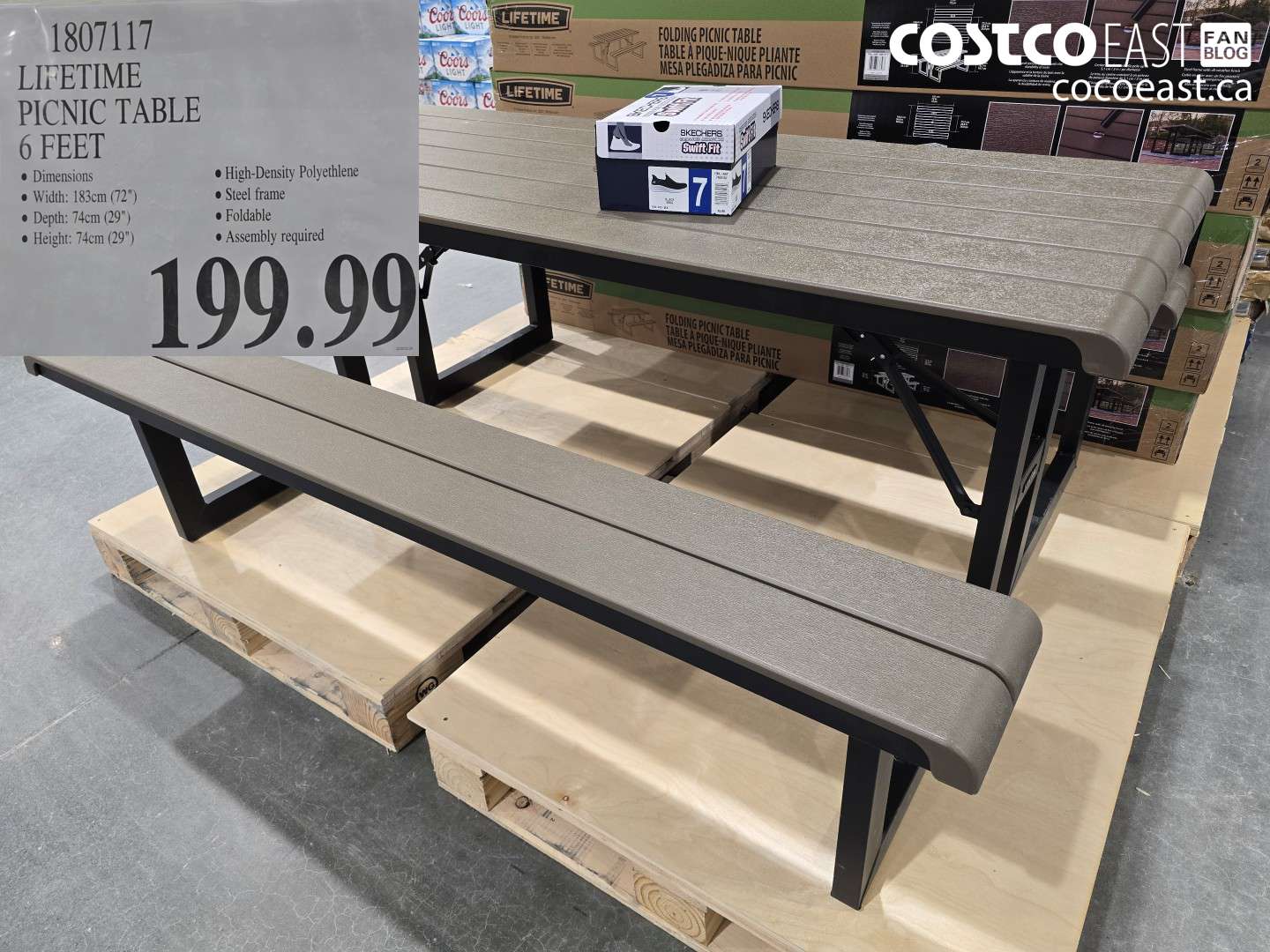 1807117 LIFETIME PICNIC TABLE 6 FEET $199.99